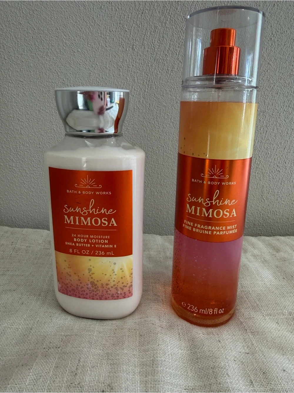 Bath & Body Works Sunshine Mimosa Lotion & Fragrance Mist - Orange, Yellow NWT